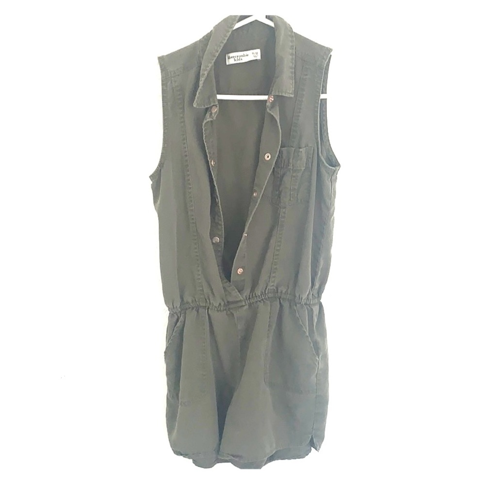 Abercrombie Kids Girls Army Green Romper